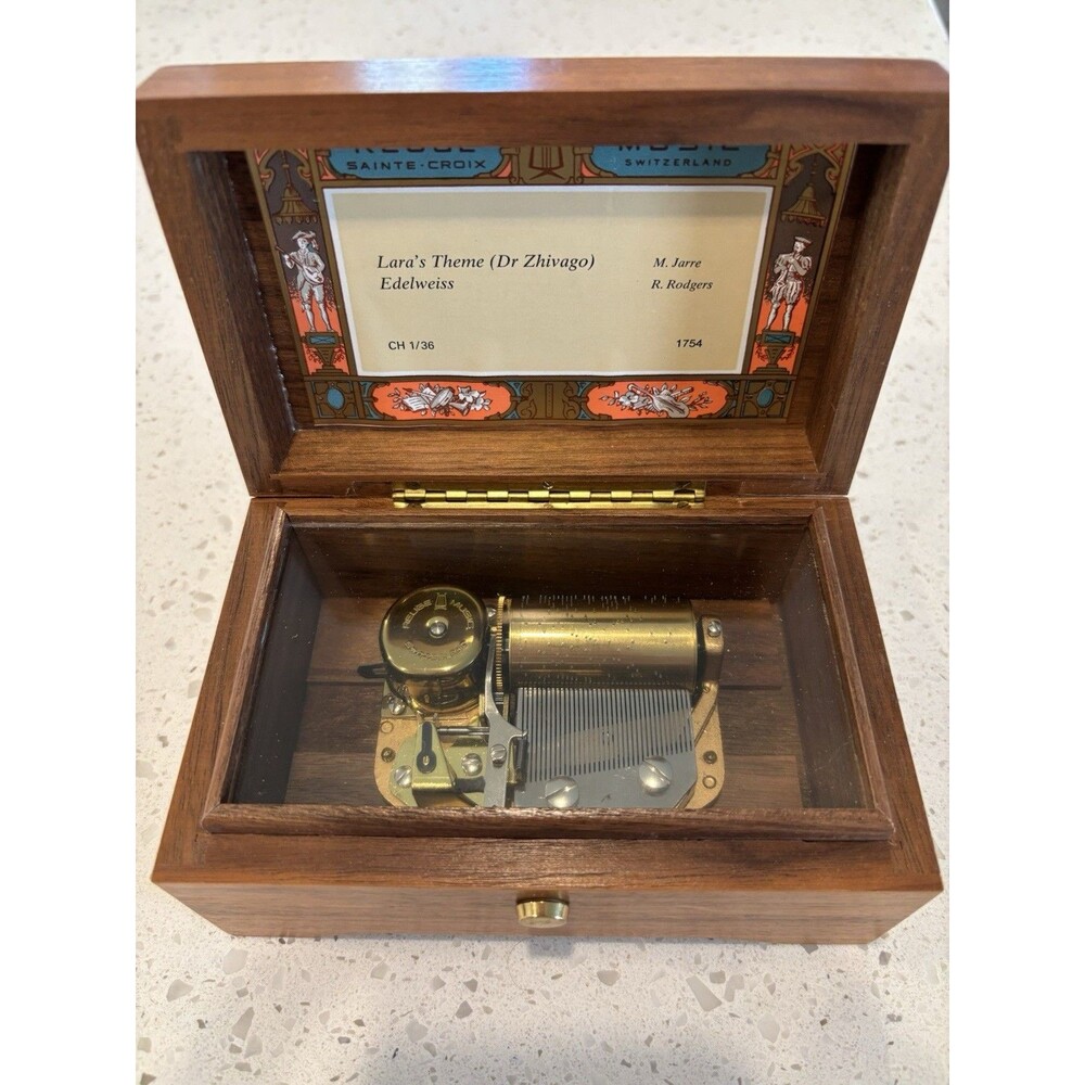 Vintage Reuge MCM Sainte Croix Music Box Made In Switerland Lara'sTheme 1/36 EUC